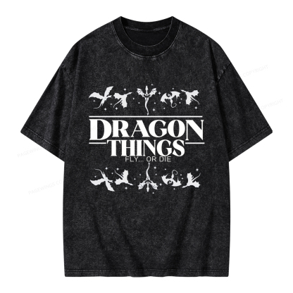 Pagewings Dragon Things Unisex Washed T-shirt