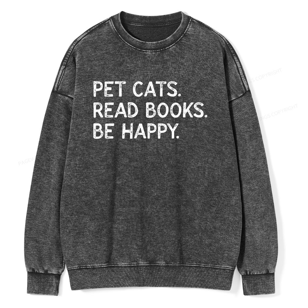 Pagewings Dogs Reading Books Unisex Washed Sweatshirt