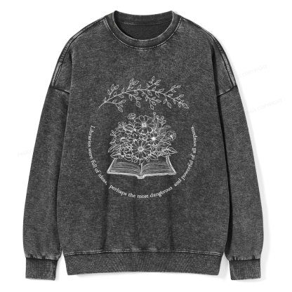 Pagewings Libraries Were Full Of Ideas Unisex Washed Sweatshirt