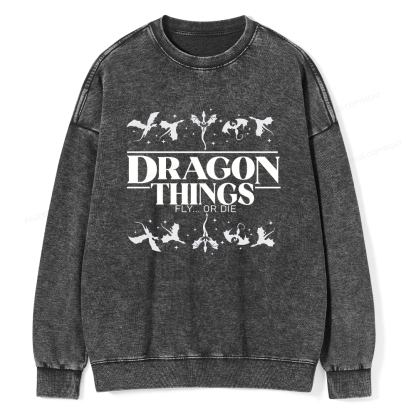 Pagewings Dragon Things Fly Unisex Washed Sweatshirt