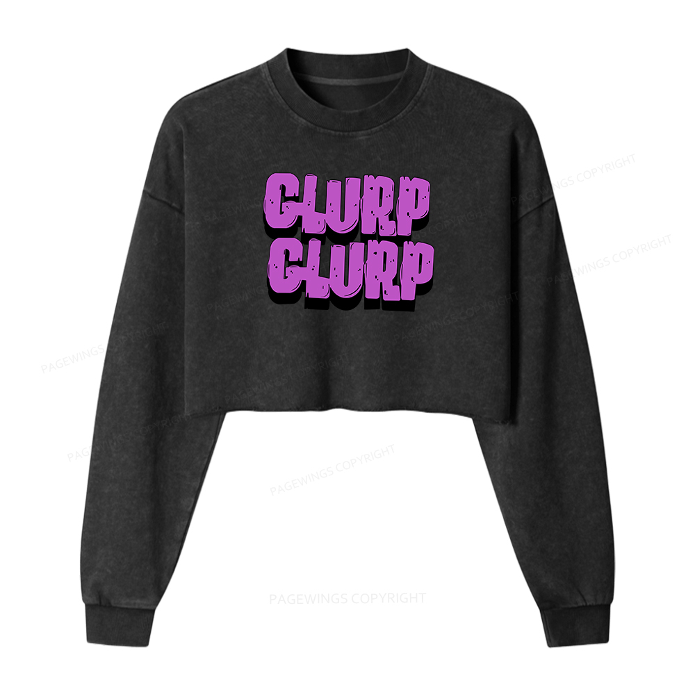 Pagewings Glurp Glurp Washed Crop Sweatshirt