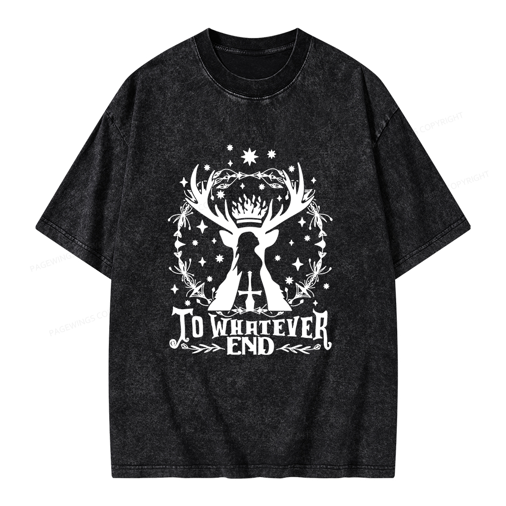 Pagewings To Whatever End Unisex Washed T-shirt