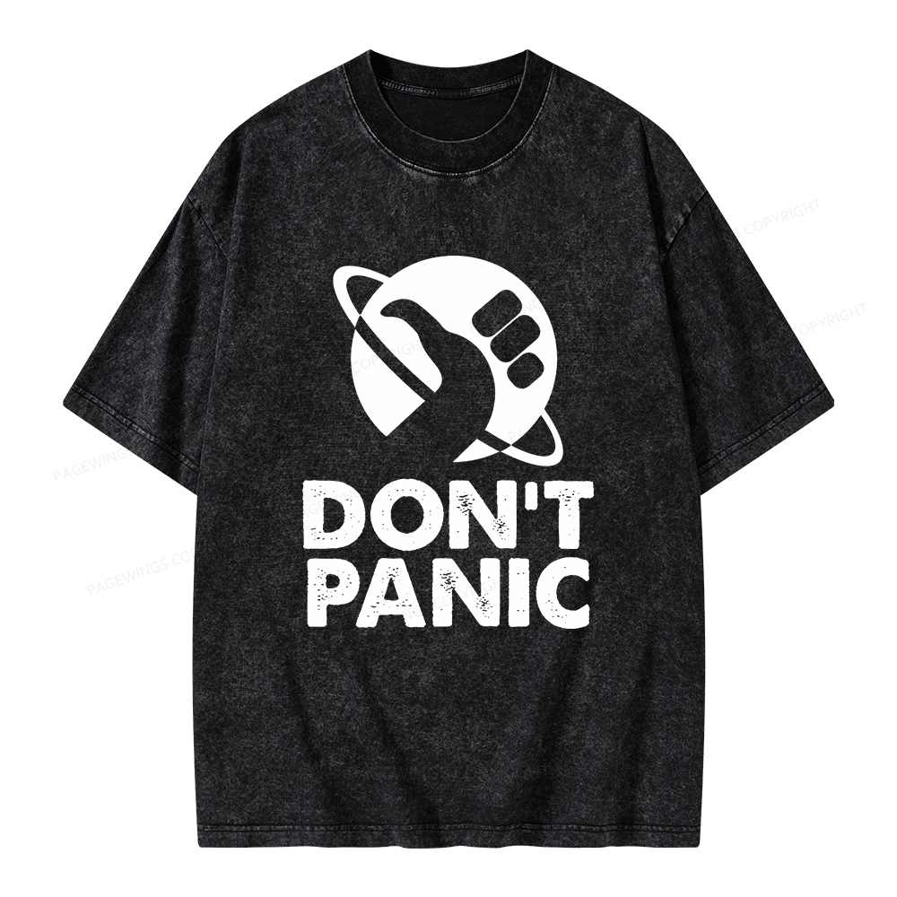 Pagewings Don't Panic Unisex Washed T-shirt