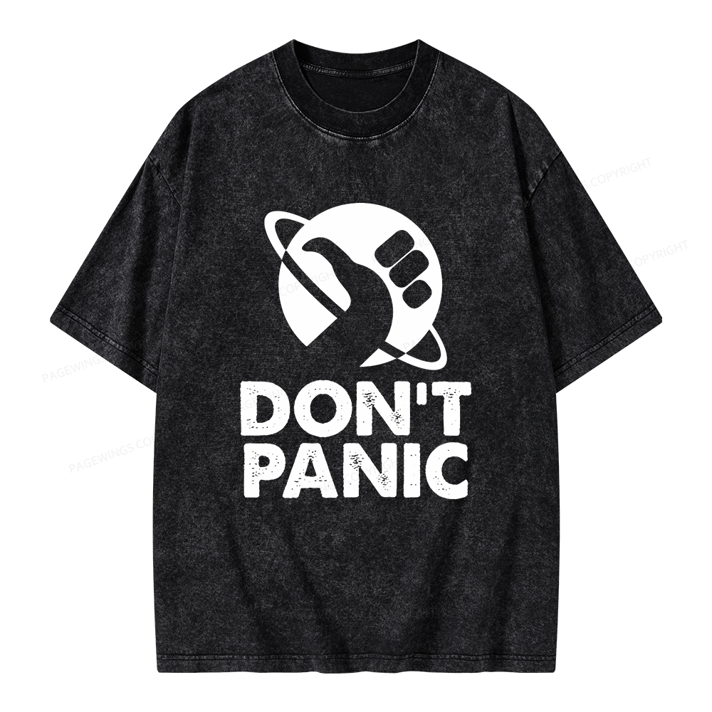Pagewings Don't Panic Unisex Washed T-shirt
