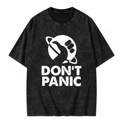 Pagewings Don't Panic Unisex Washed T-shirt