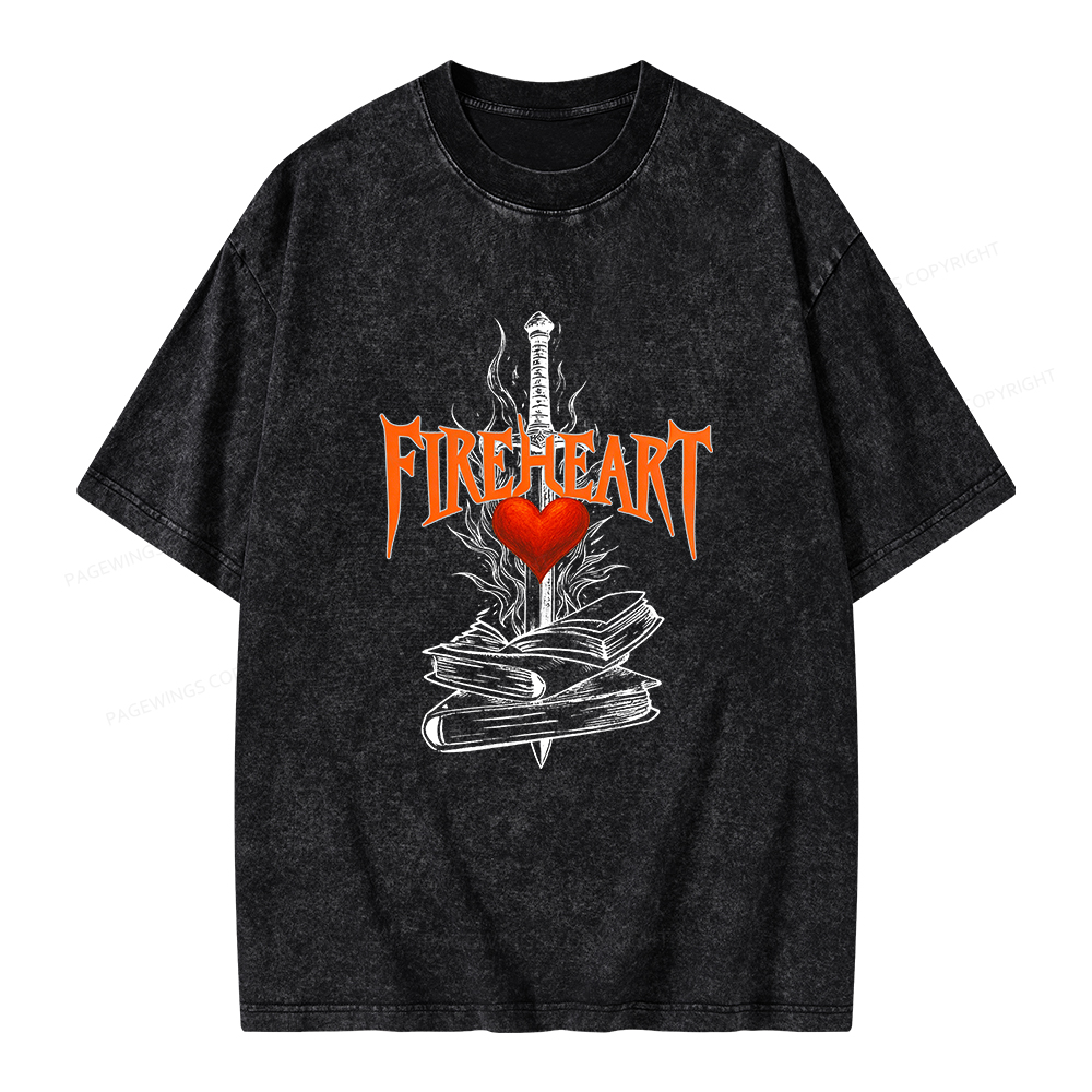 Pagewings Fireheart Unisex Washed T-shirt