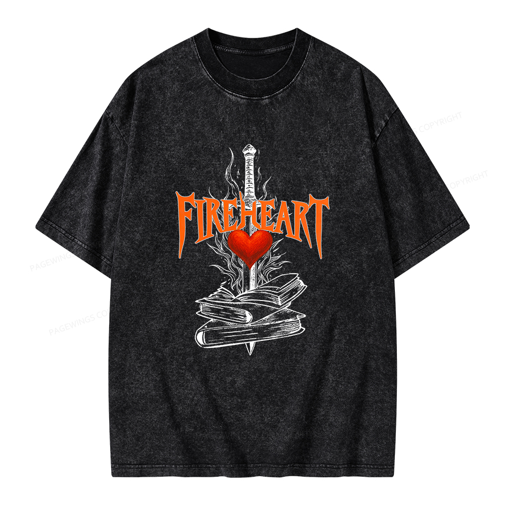 Pagewings Fireheart Unisex Washed T-shirt