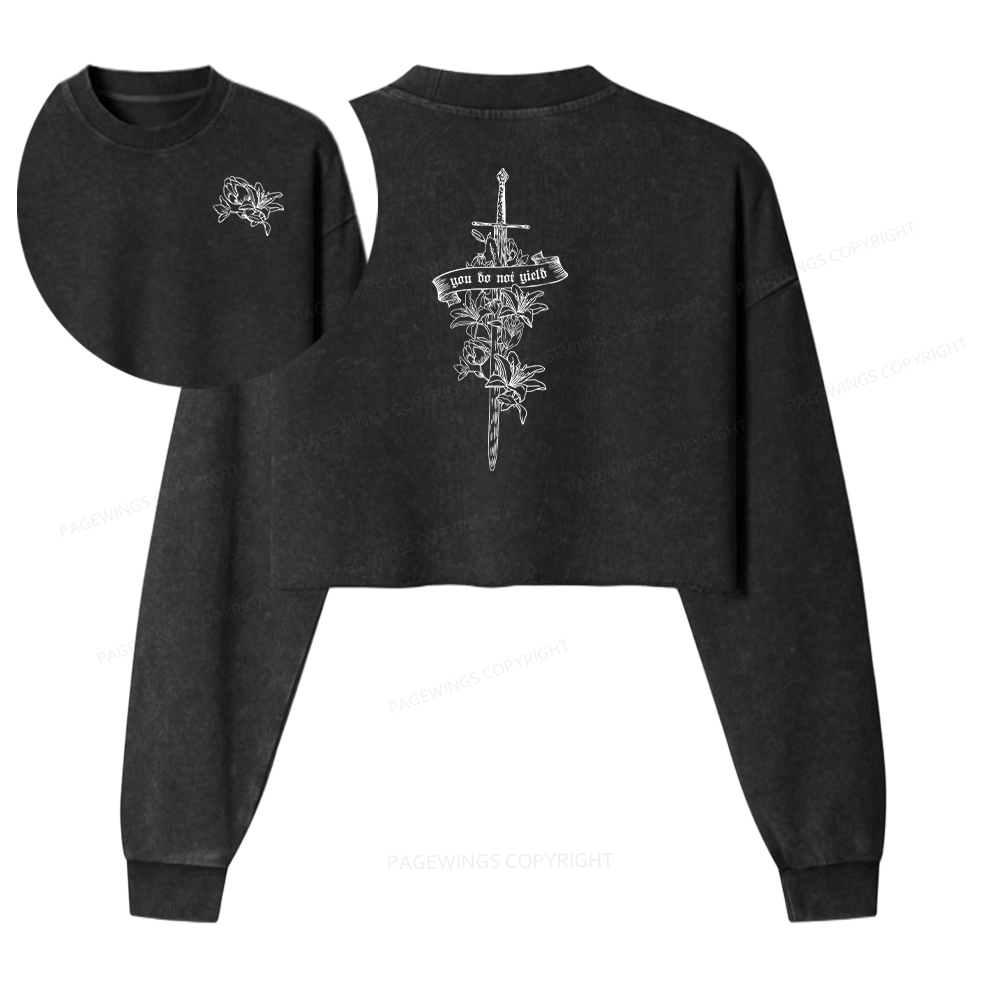 Pagewings You Do Not Yield Washed Crop Sweatshirt