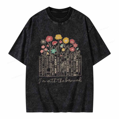 Pagewings Banned Books Shirt Unisex Washed T-shirt
