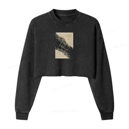 Pagewings To Whatever End Washed Crop Sweatshirt