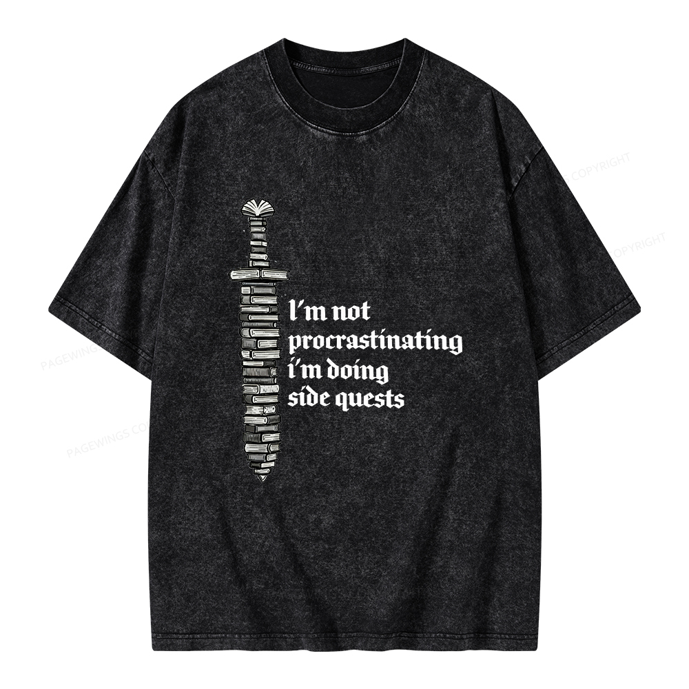 Pagewings I'm Doing Side Quests Unisex Washed T-shirt