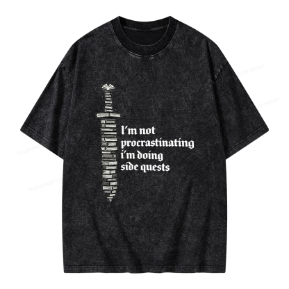 Pagewings I'm Doing Side Quests Unisex Washed T-shirt