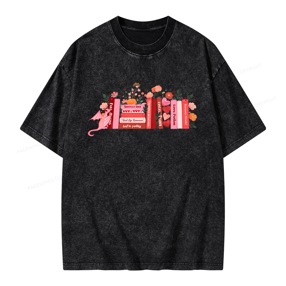 Pagewings Romance Reader Unisex Washed T-shirt