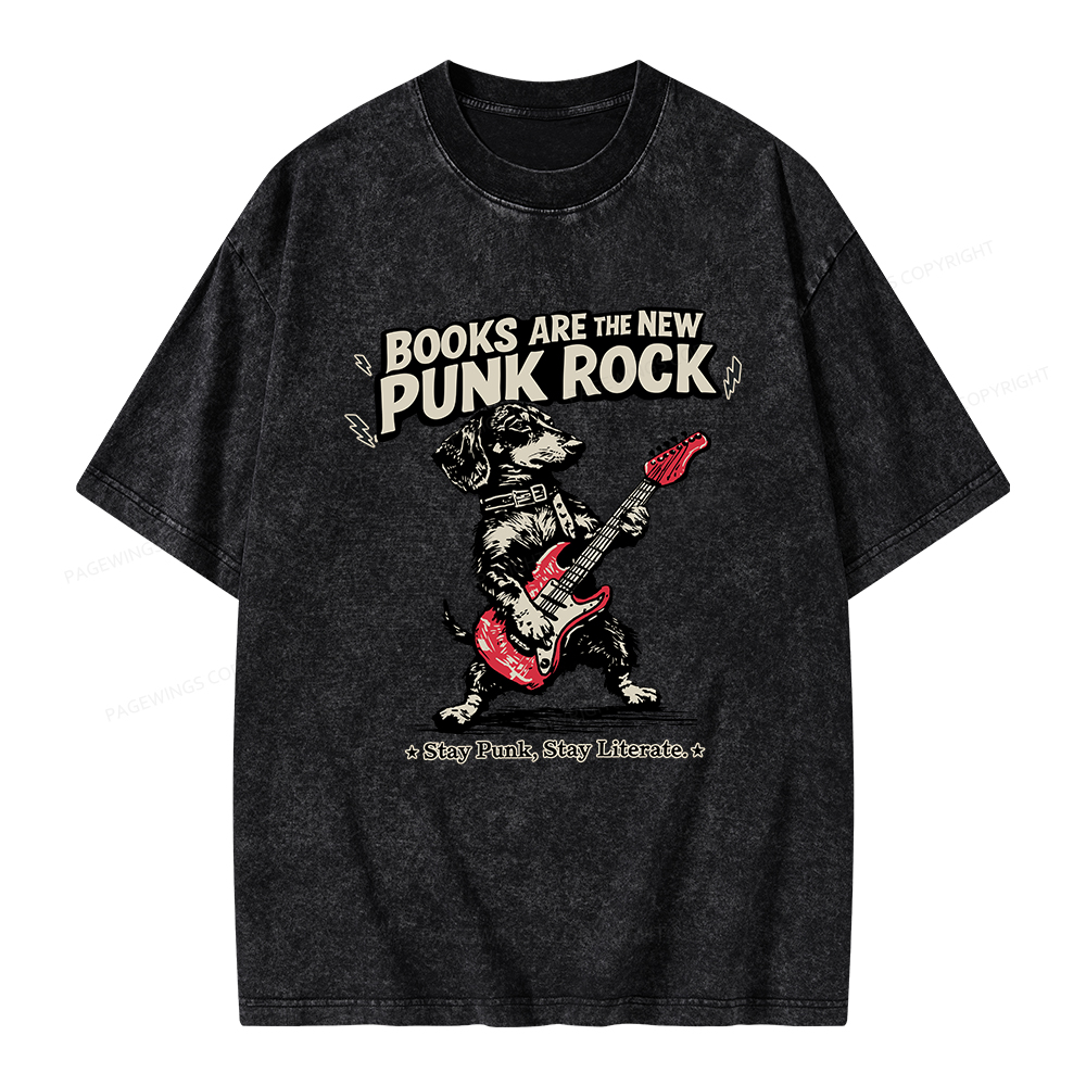 Pagewings Books Are the New Punk Rock Unisex Washed T-shirt