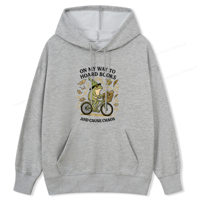 Pagewings On My Way To Hoard Books And Cause Chaos Unisex Classic Hoodie