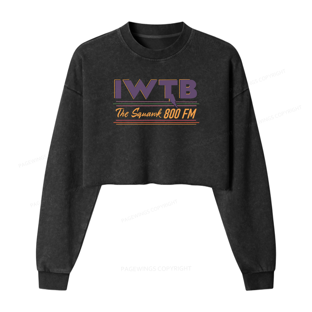 Pagewings I’m With The Banned Washed Crop Sweatshirt