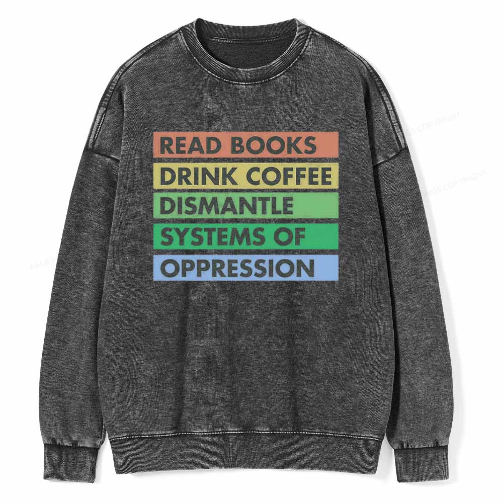 Pagewings Read Books T-Shirt Unisex Washed Sweatshirt