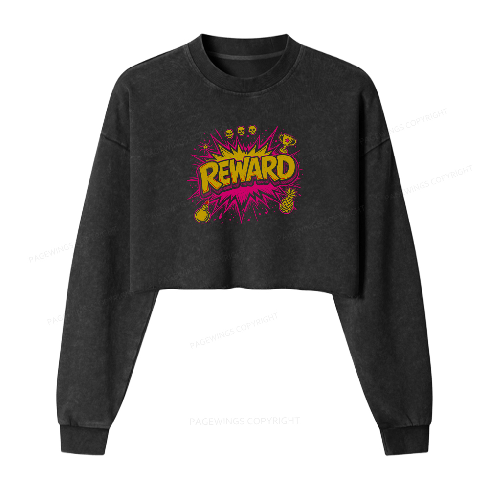 Pagewings Reward Washed Crop Sweatshirt