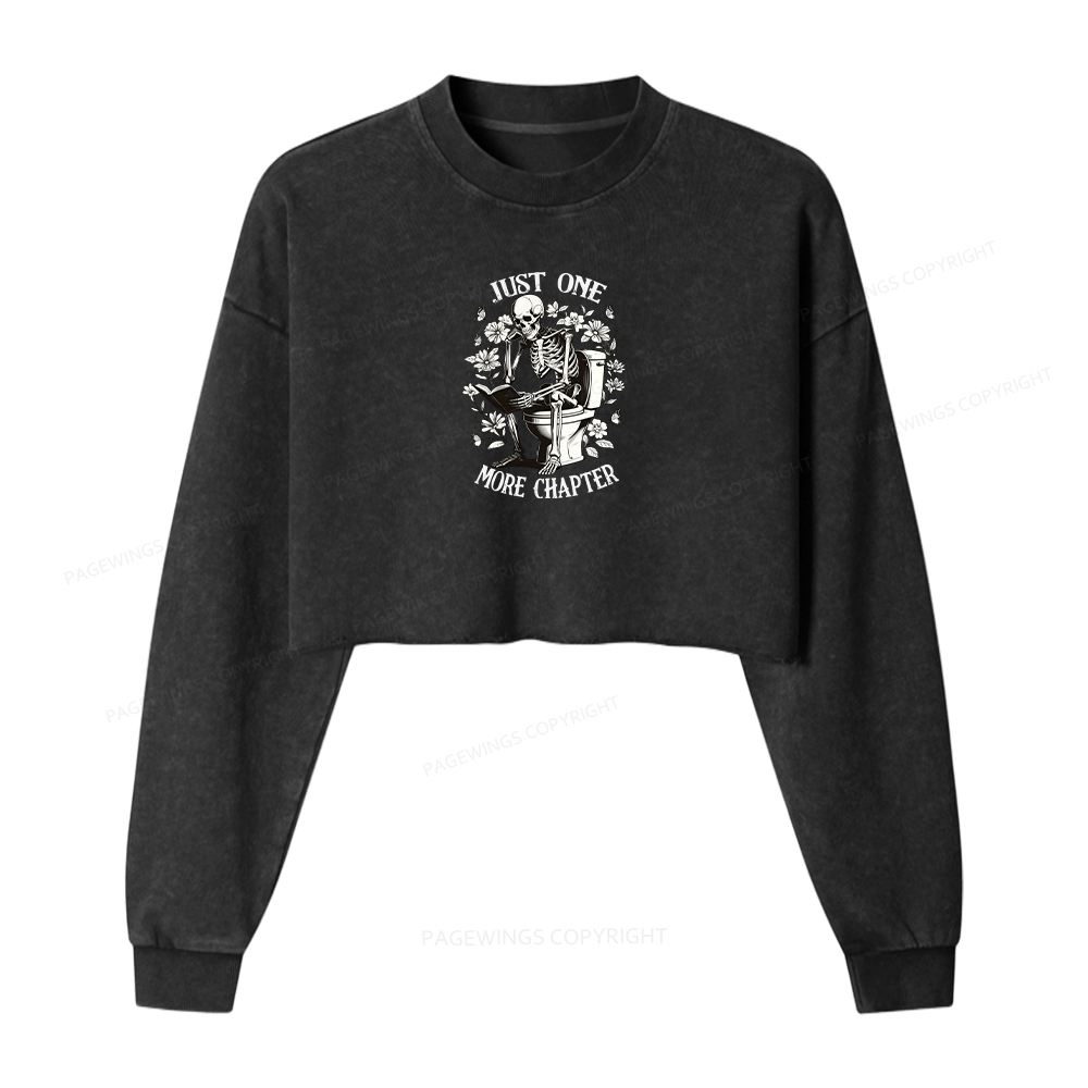 Pagewings Just One More Chapter Washed Crop Sweatshirt
