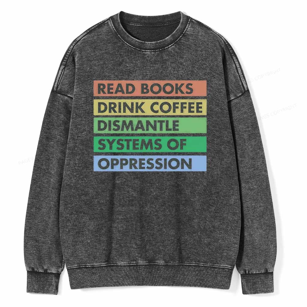 Pagewings Read Books T-Shirt Unisex Washed Sweatshirt