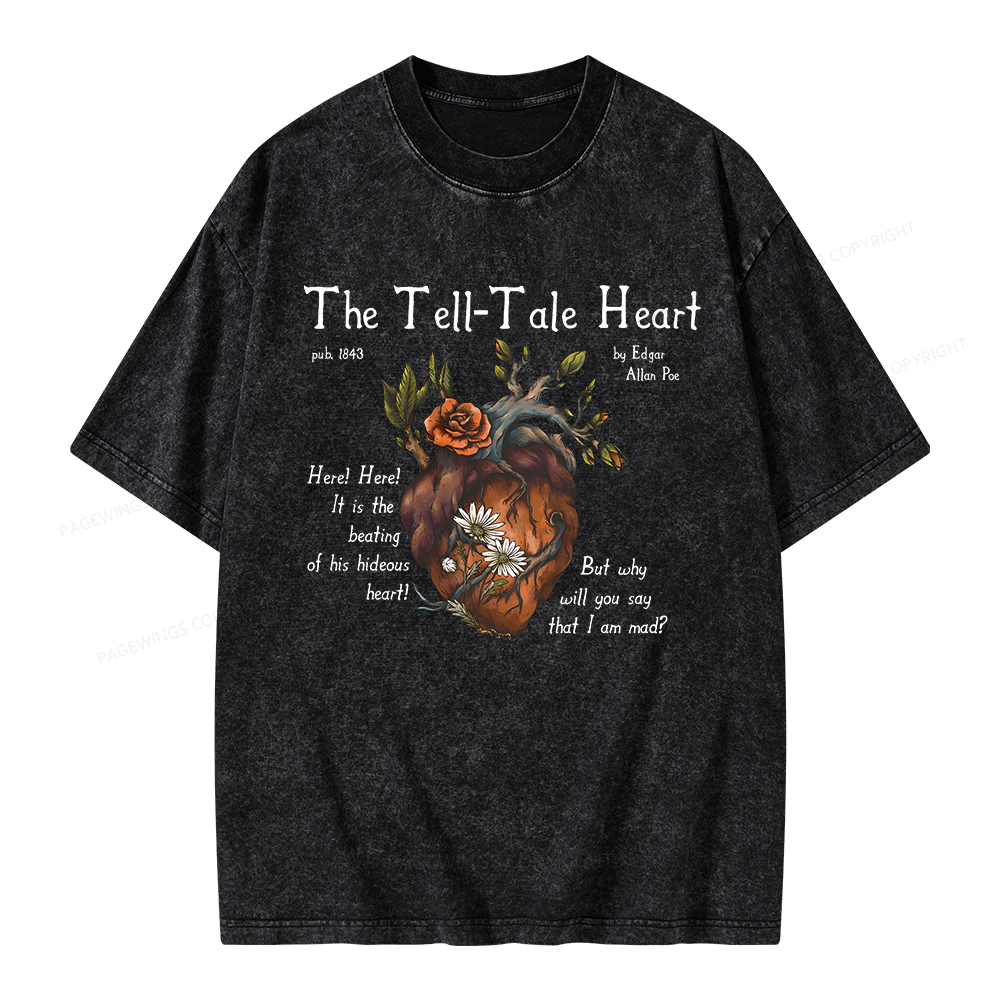 Pagewings Tale Heart Unisex Washed T-shirt