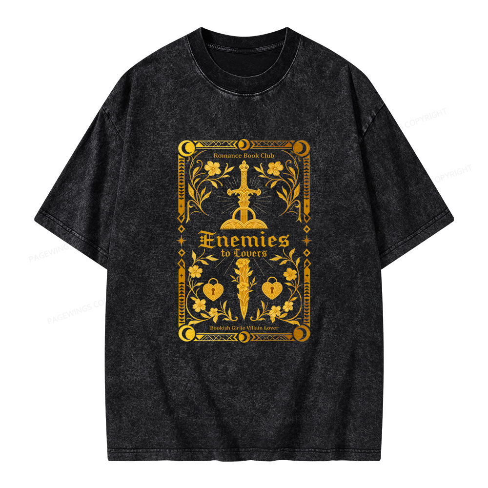 Pagewings Enemies to Lovers Unisex Washed T-shirt