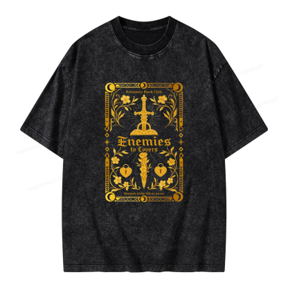 Pagewings Enemies to Lovers Unisex Washed T-shirt