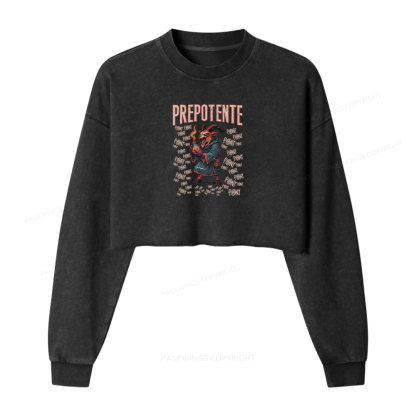 Pagewings Prepotente Washed Crop Sweatshirt