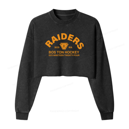 Pagewings Romance Book Washed Crop Sweatshirt