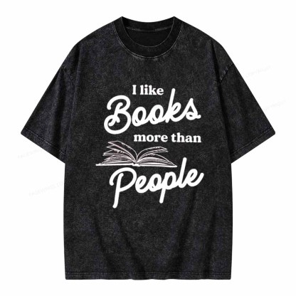 Pagewings Books More Than People Unisex Tee Unisex Washed T-shirt