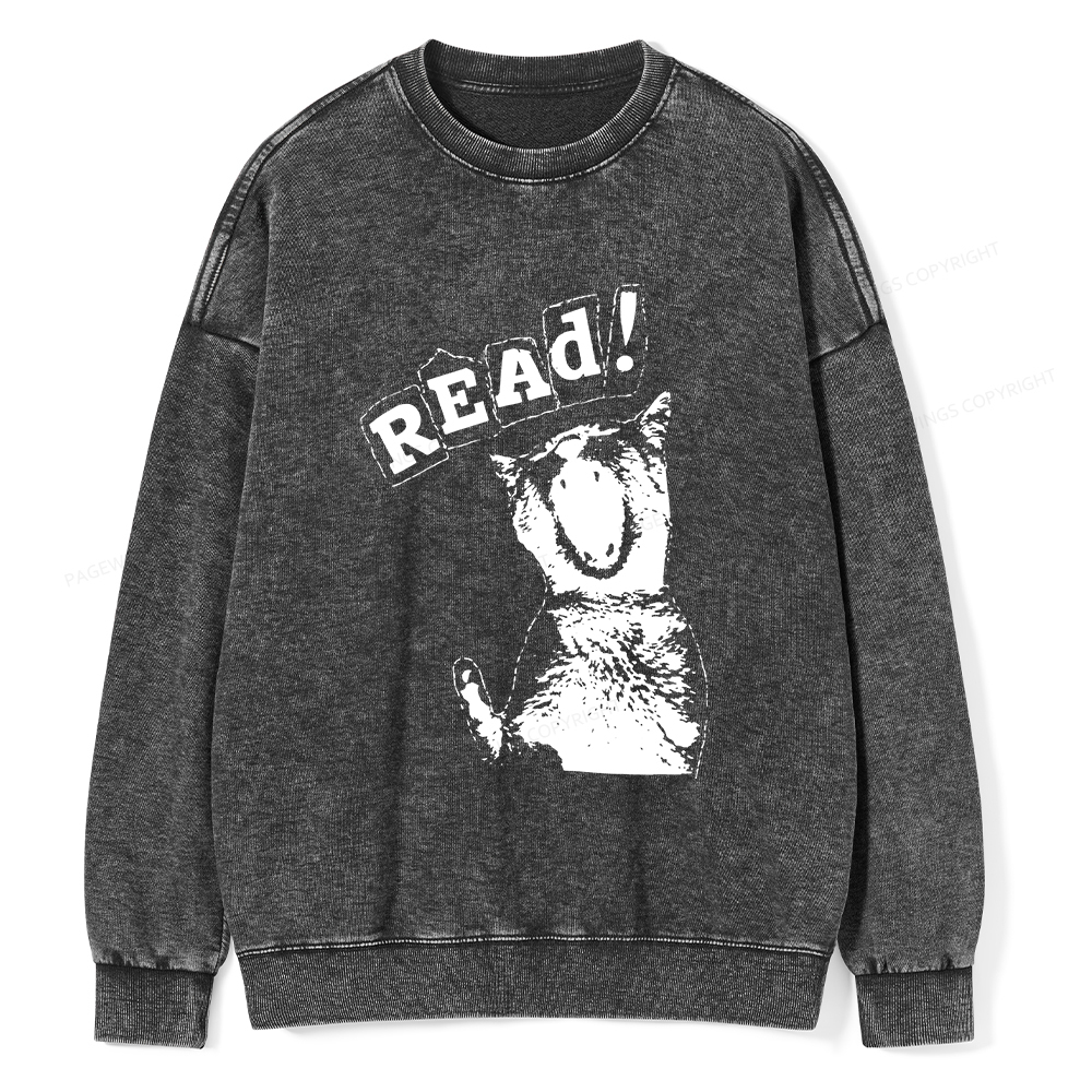 Pagewings Read Unisex Washed Sweatshirt
