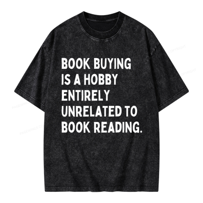 Pagewings Book Buying Is A Hobby Unisex Washed T-shirt