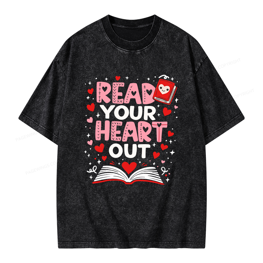 Pagewings Read Your Heart Out Valentine Unisex Washed T-shirt