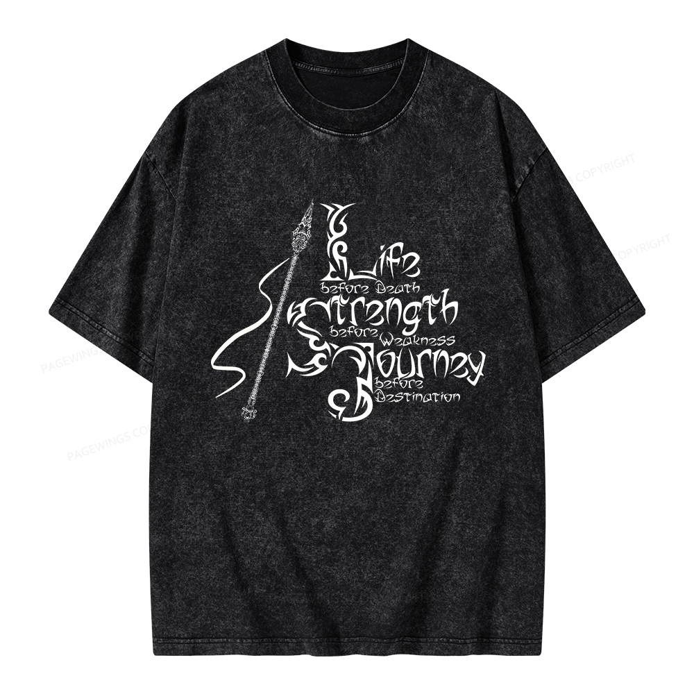 Pagewings Life Before Death Unisex Washed T-shirt