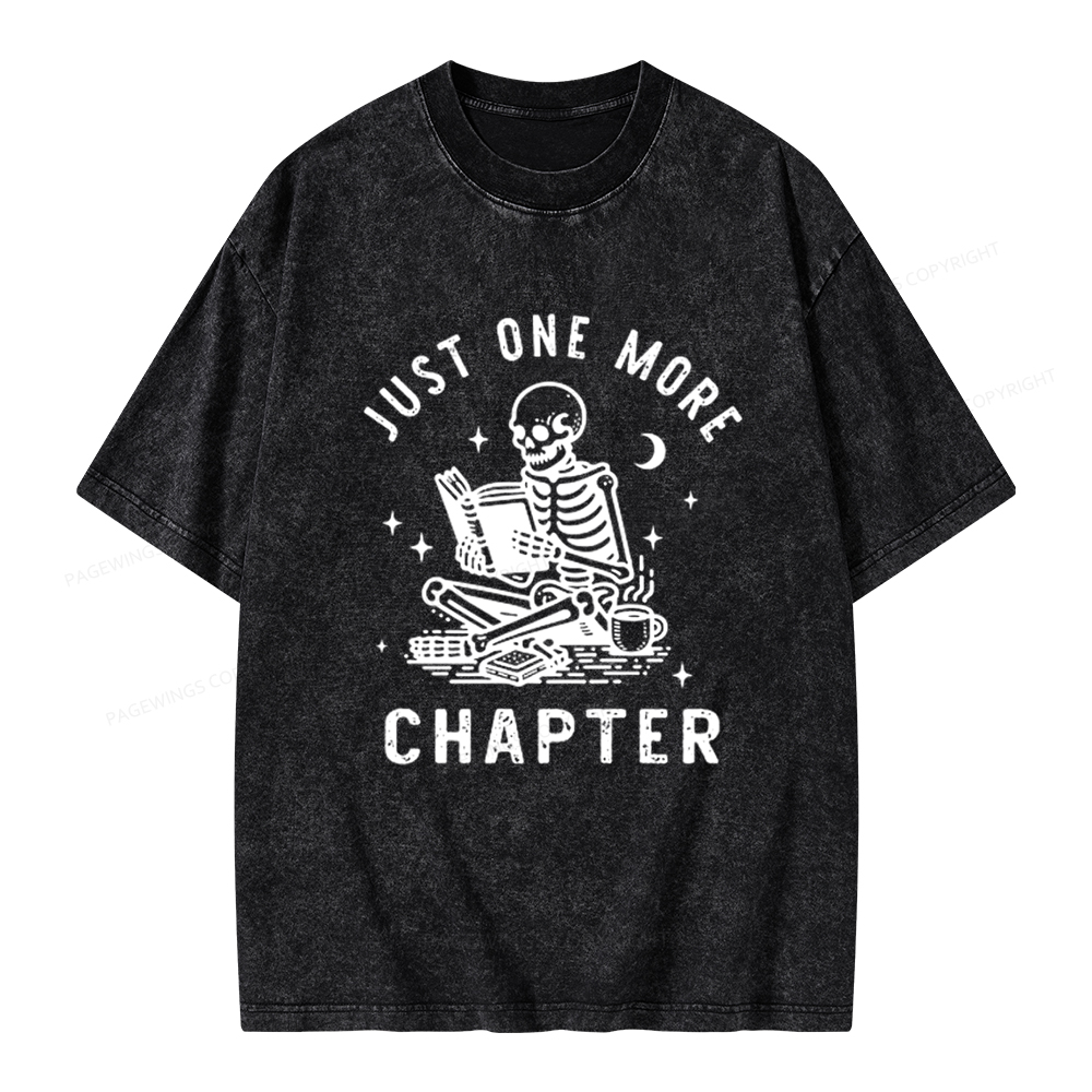Pagewings Just One More Chapter, Bookish lover Classic T-Shirt Unisex Washed T-shirt