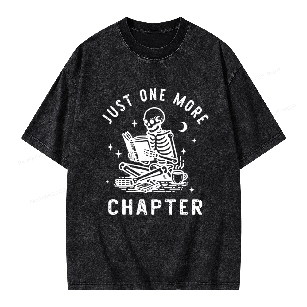 Pagewings Just One More Chapter, Bookish lover Classic T-Shirt Unisex Washed T-shirt