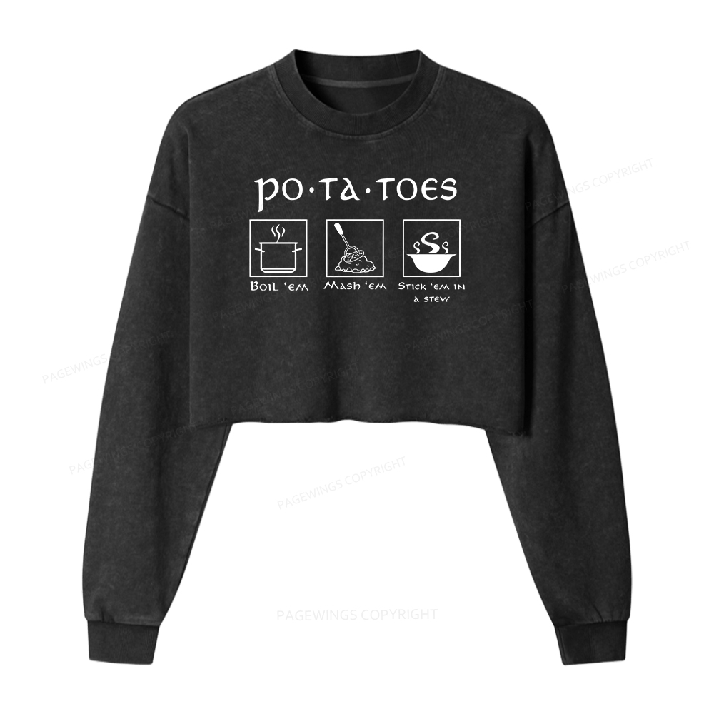 Pagewings Potatoes Washed Crop Sweatshirt