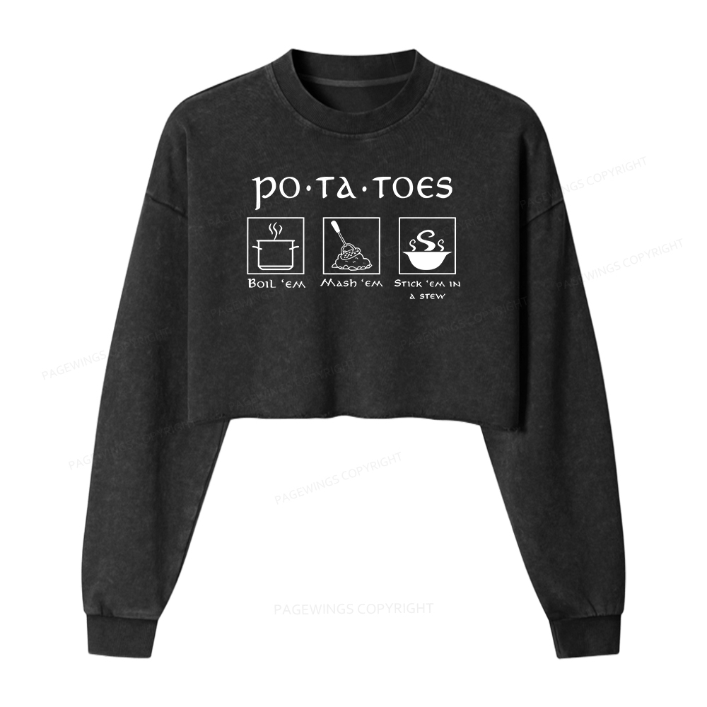 Pagewings Potatoes Washed Crop Sweatshirt