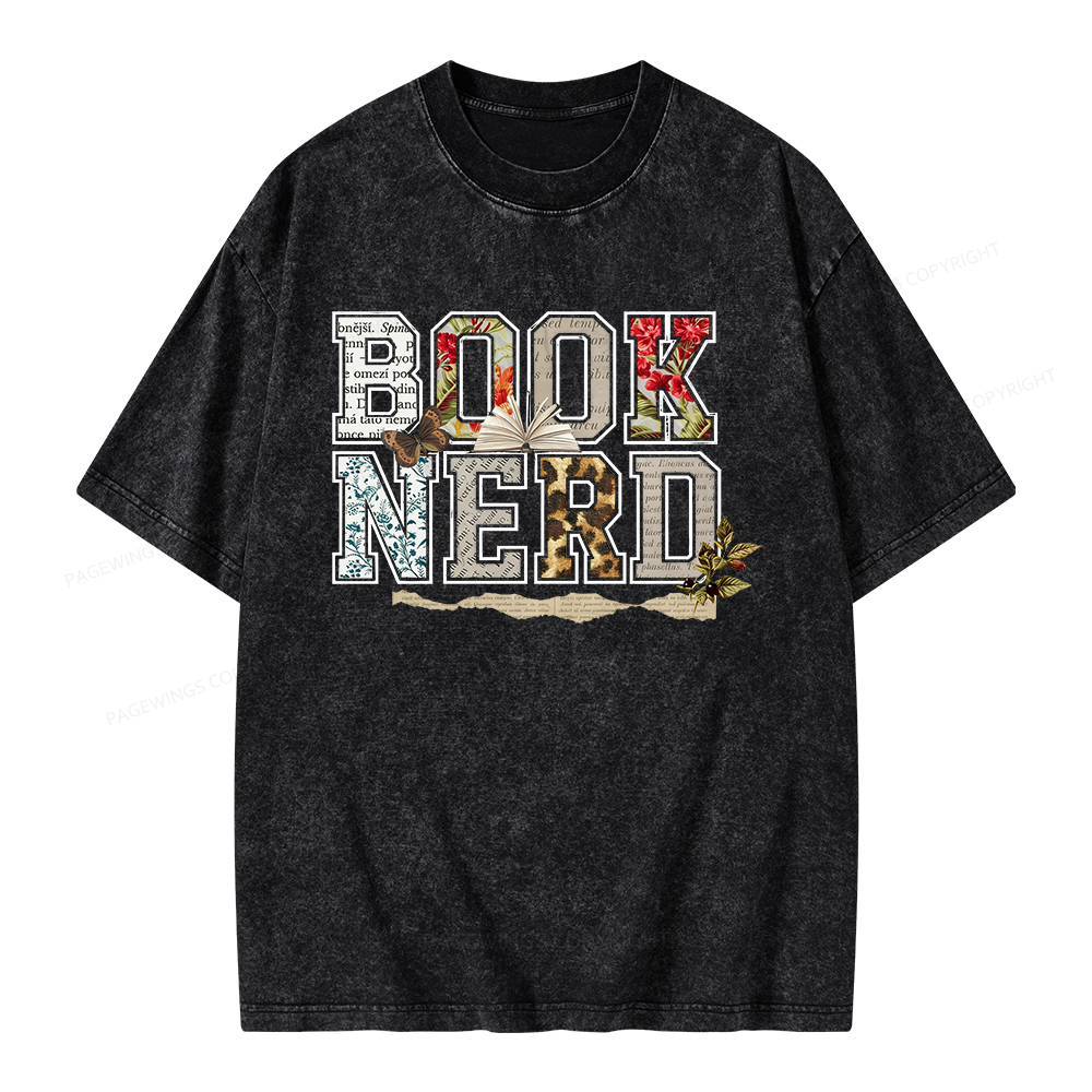 Pagewings Book Nerd Unisex Washed T-shirt