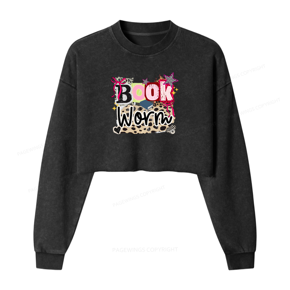 Pagewings Bookworm Washed Crop Sweatshirt