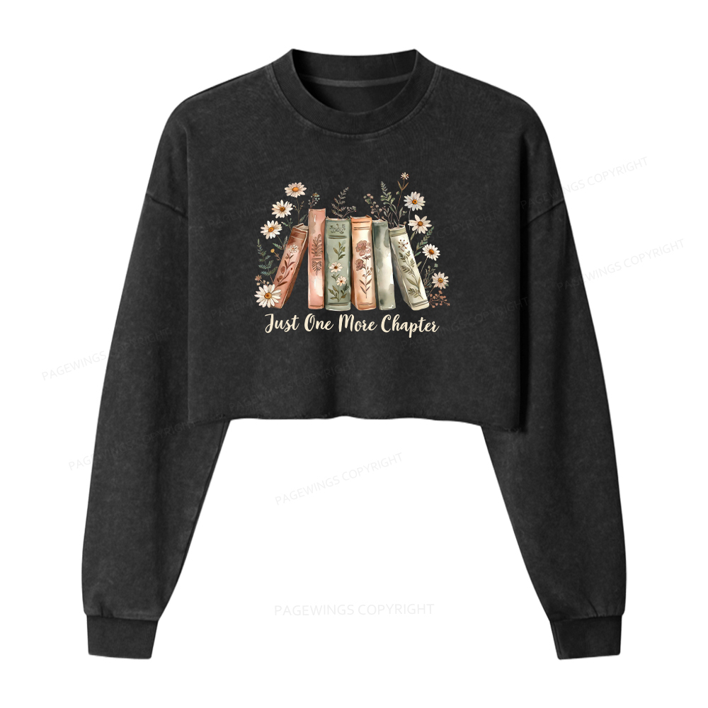 Pagewings Just One More Chapter Washed Crop Sweatshirt