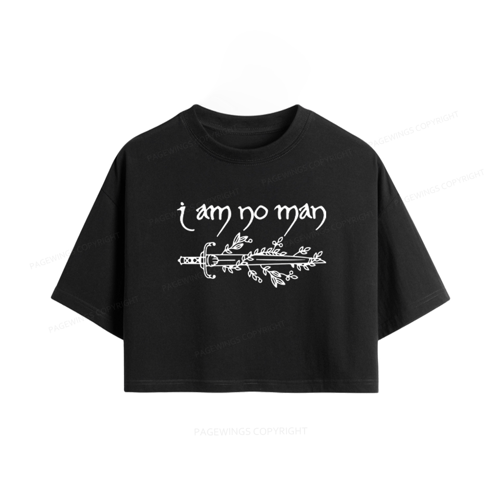Pagewings I Am No Man Women Crop Tops