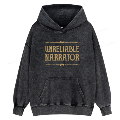 Pagewings Unreliable Narrator Unisex Washed Hoodie