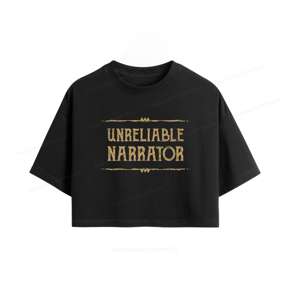 Pagewings Unreliable Narrator Women Crop Tops