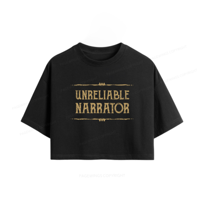 Pagewings Unreliable Narrator Women Crop Tops