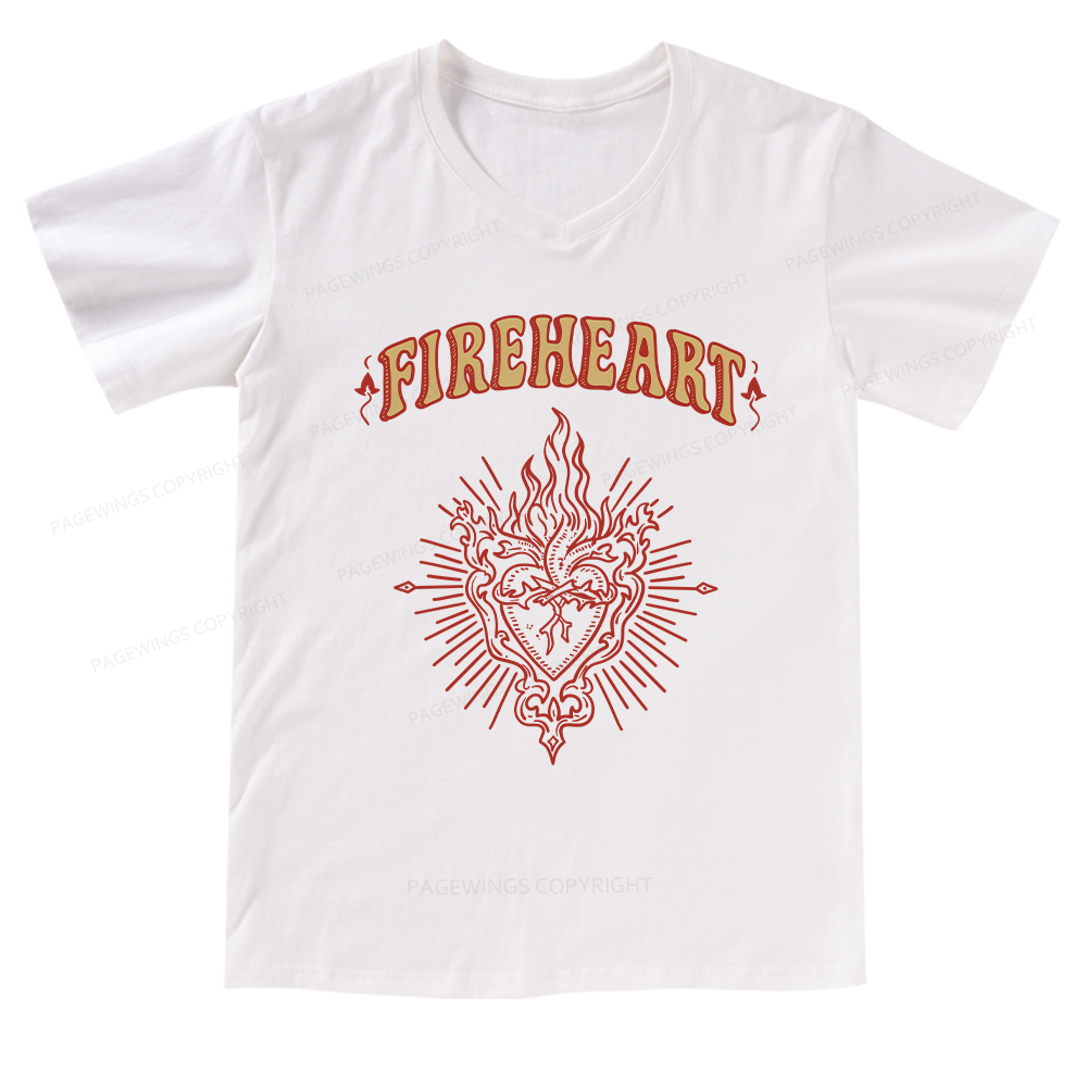 Pagewings Fireheart V-neck T-shirt