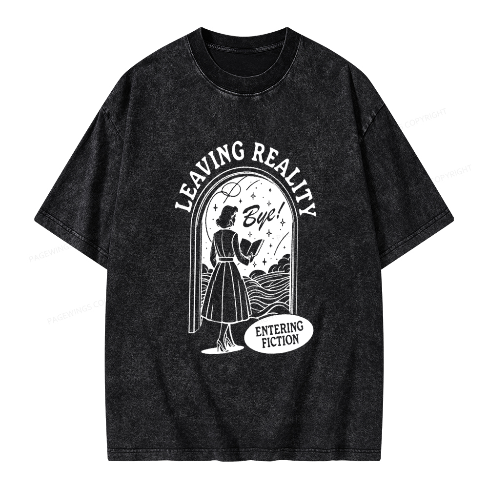 Pagewings Leaving Reality Entering Fiction Shirt Unisex Washed T-shirt