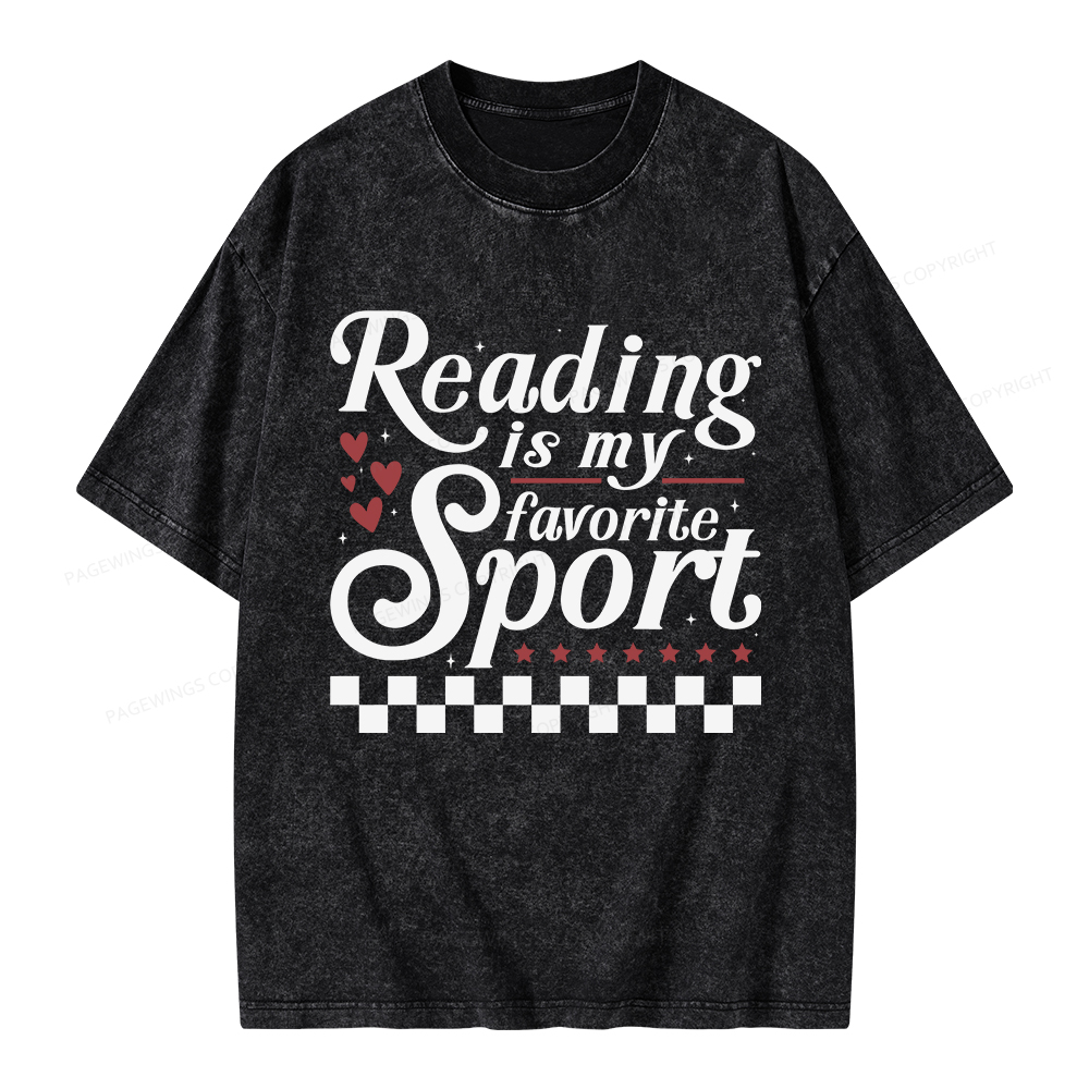 Pagewings Reading Is My Favorite Sport Unisex Washed T-shirt