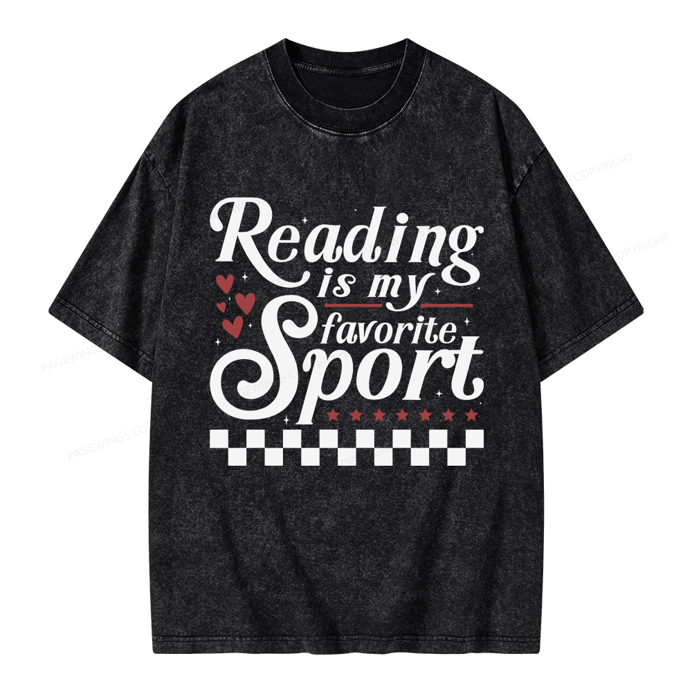 Pagewings Reading Is My Favorite Sport Unisex Washed T-shirt