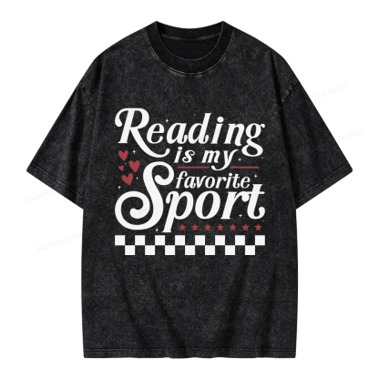 Pagewings Reading Is My Favorite Sport Unisex Washed T-shirt